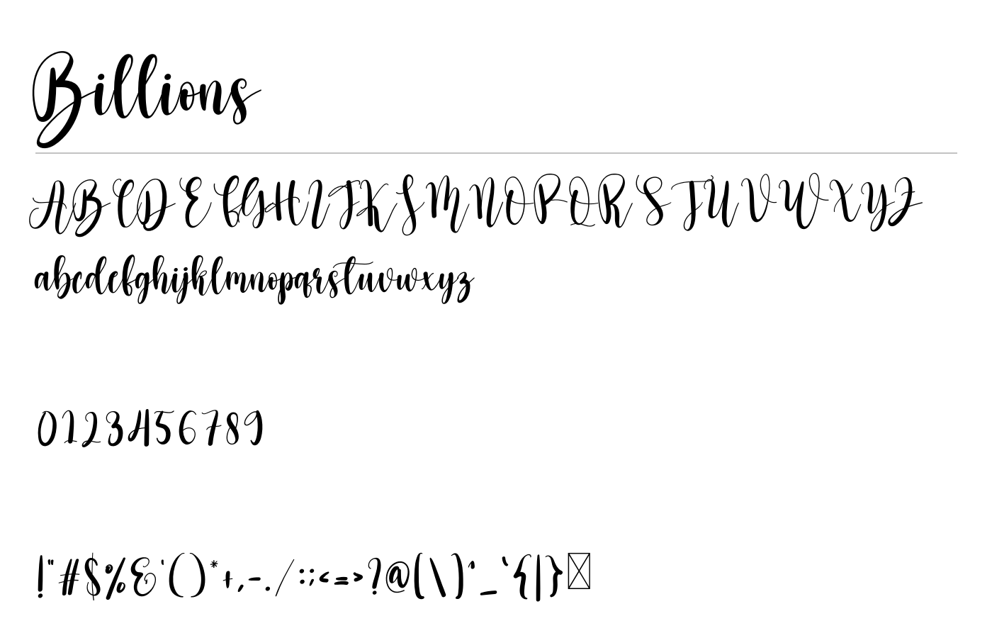 Billions Font preview