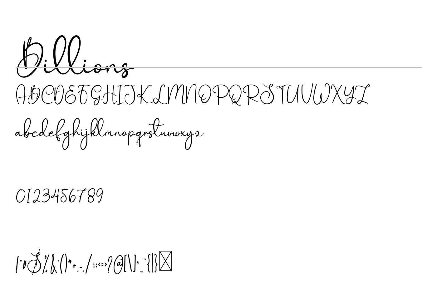 Billions Font preview