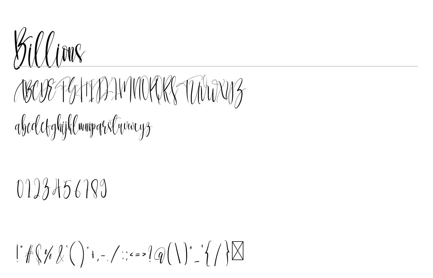 Billions Font preview