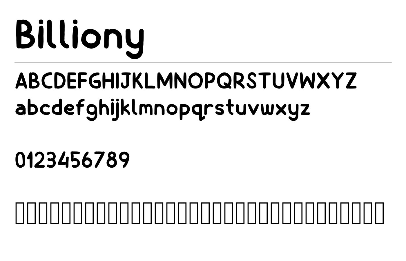Billiony Font preview