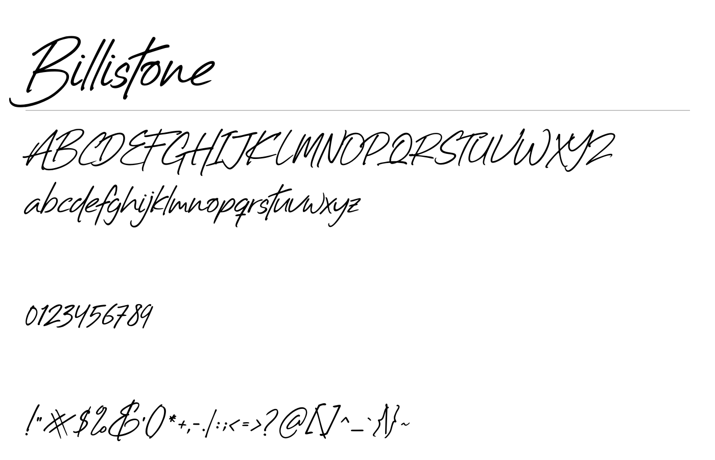 Billistone Font preview