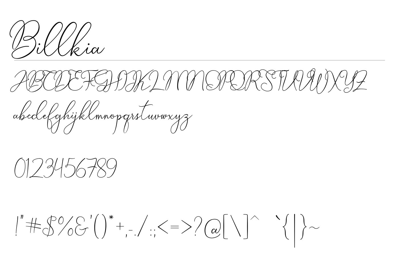 Billkia Font preview