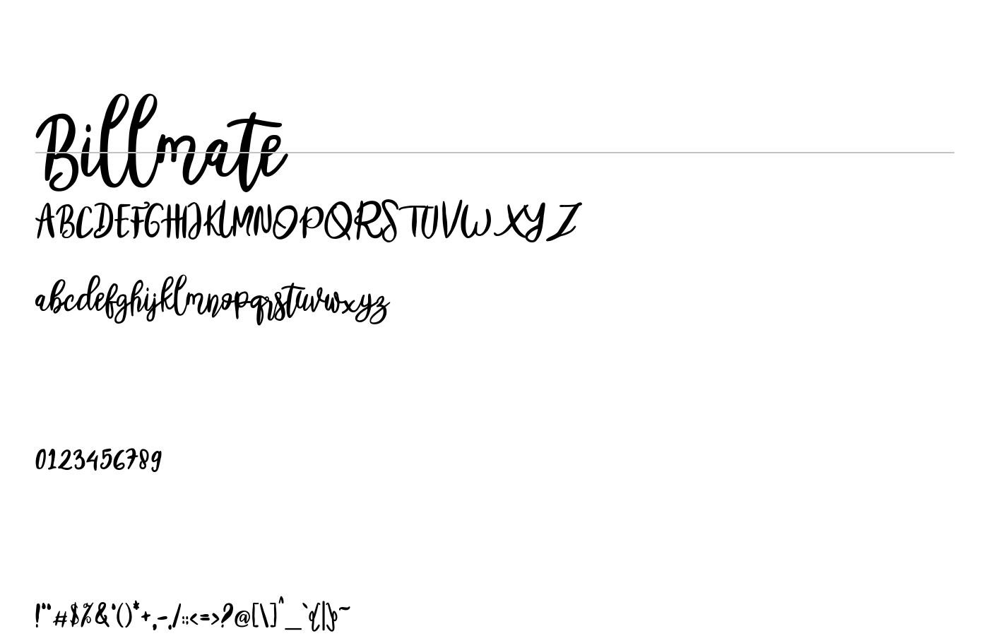 Billmate Font preview