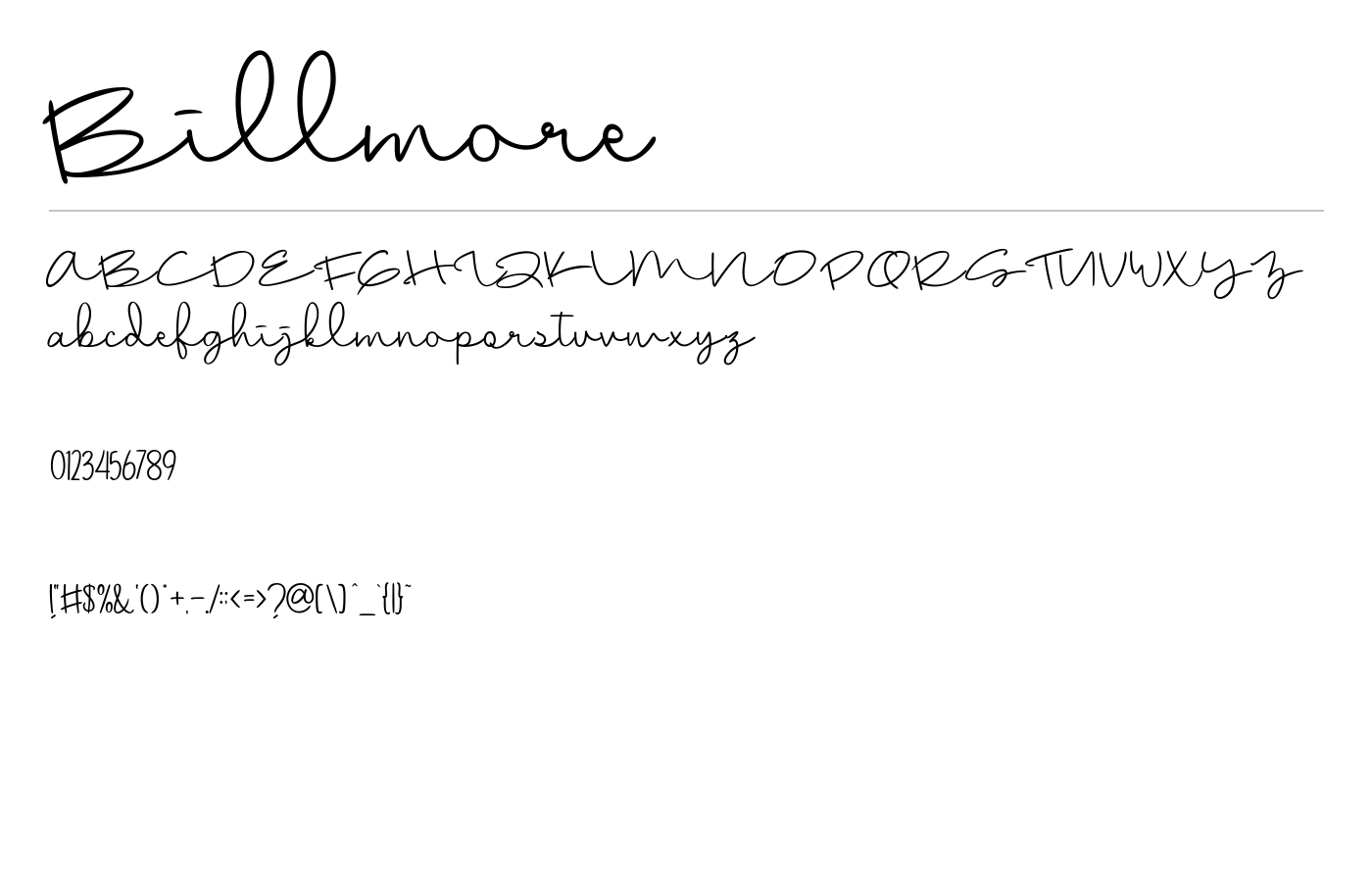 Billmore Font preview