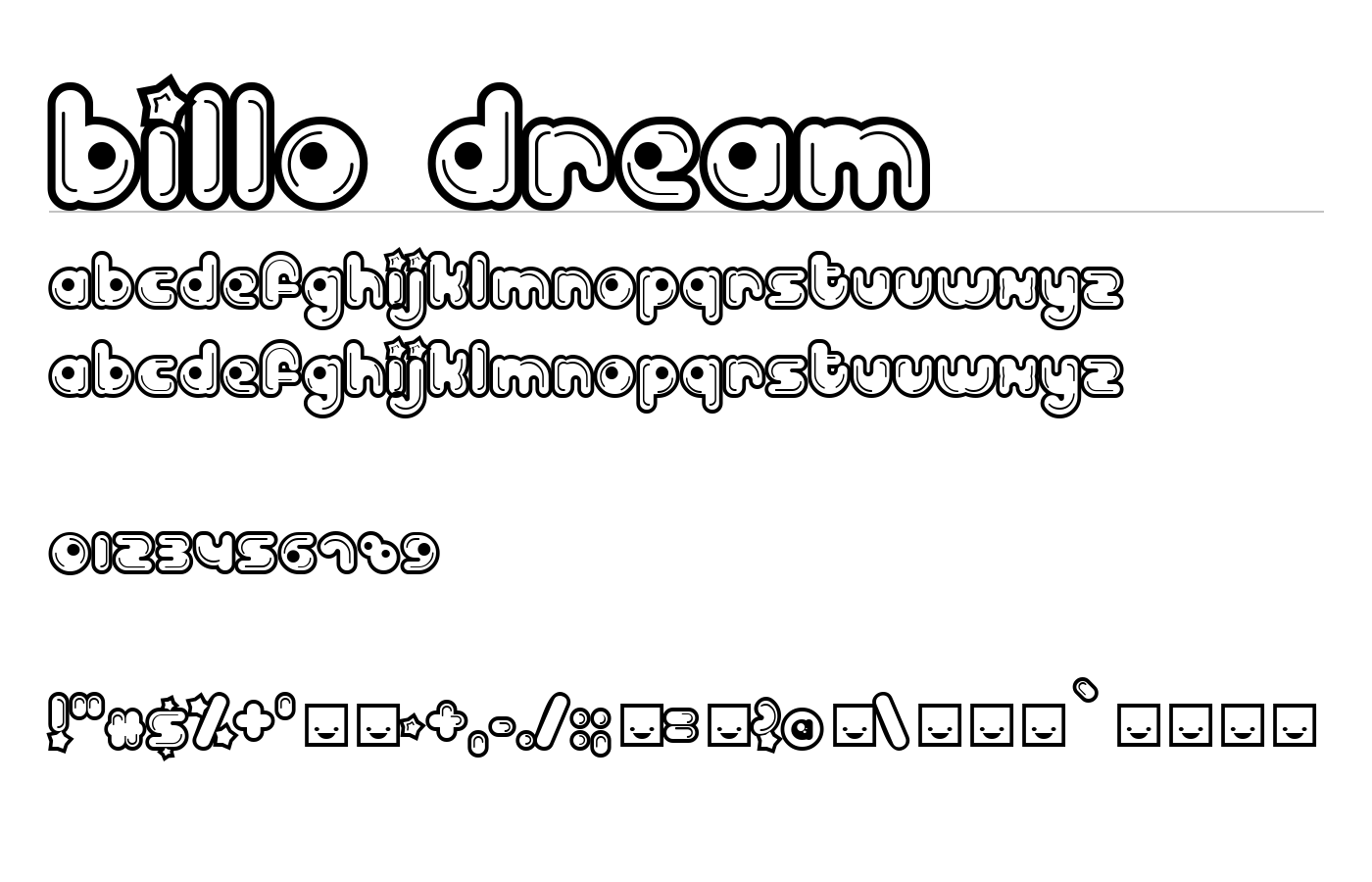 Billo Dream Font preview