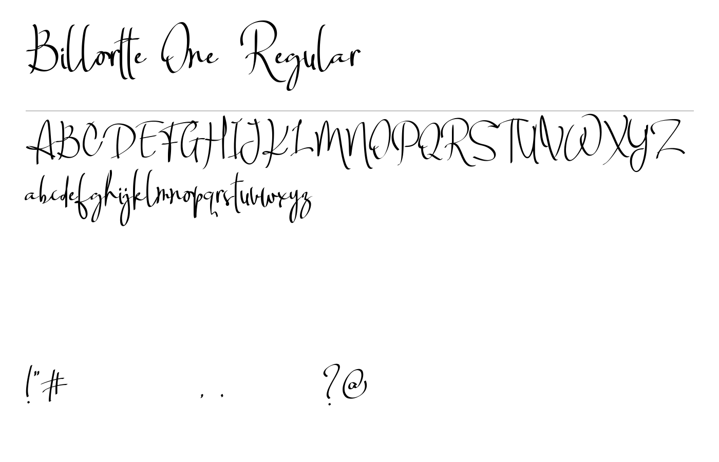 Billortte Font preview