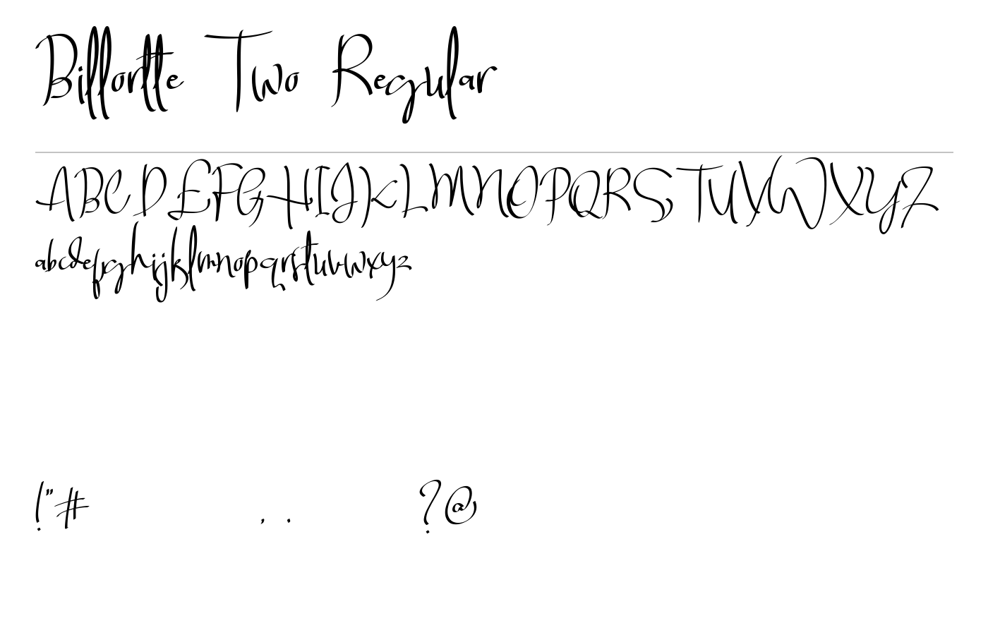 Billortte Font preview