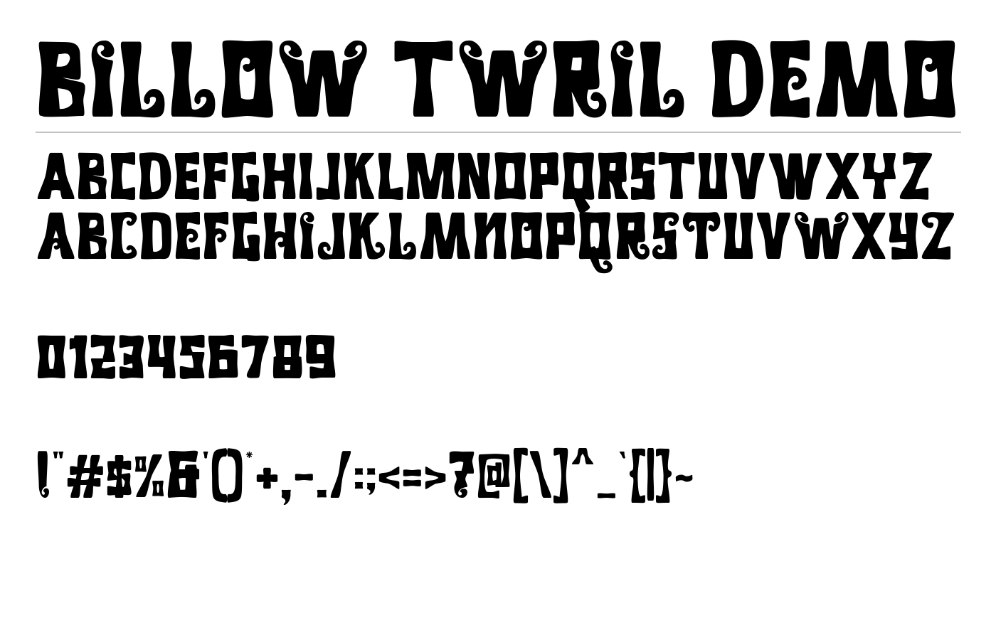 Billow Twril Demo Font preview