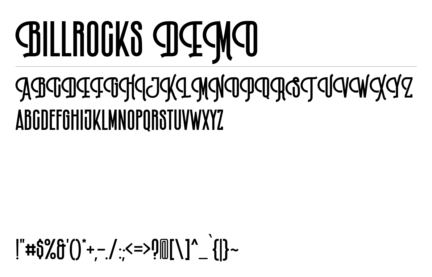 Billrocks DEMO Font preview