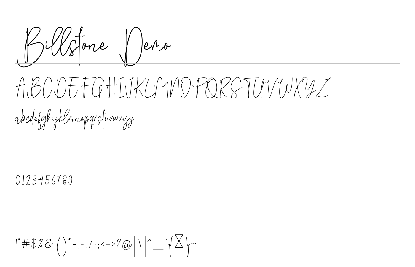 Billstone Demo Font preview