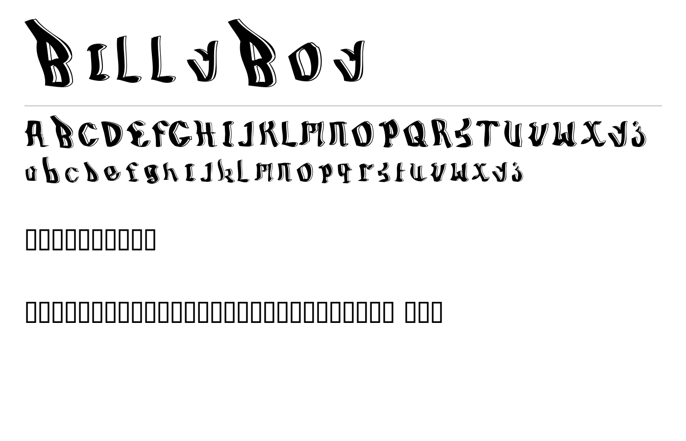 BillyBoy Font preview