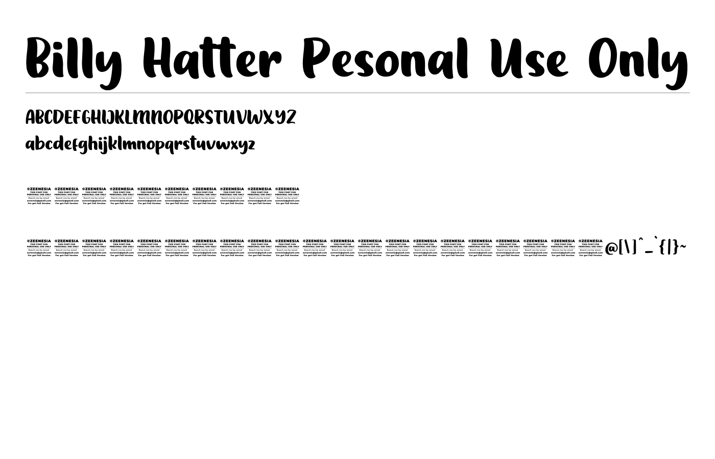 Billy Hatter Font preview