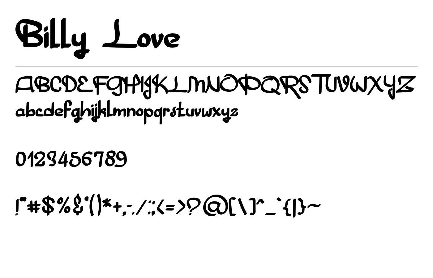 Billy Love Font preview