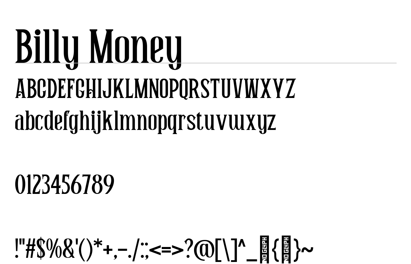 Billy Money Font preview