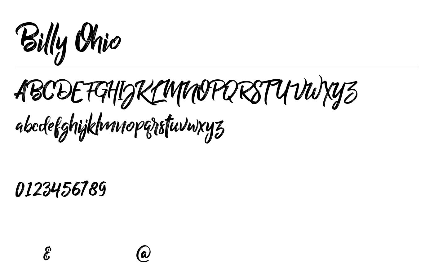 Billy Ohio Font preview