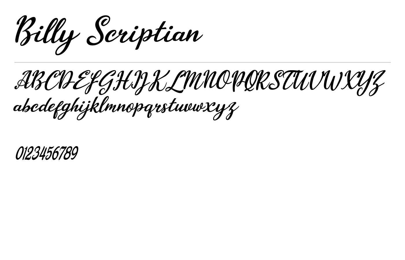 Billy Scriptian Font preview