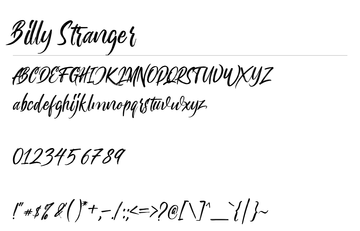 Billy Stranger Font preview