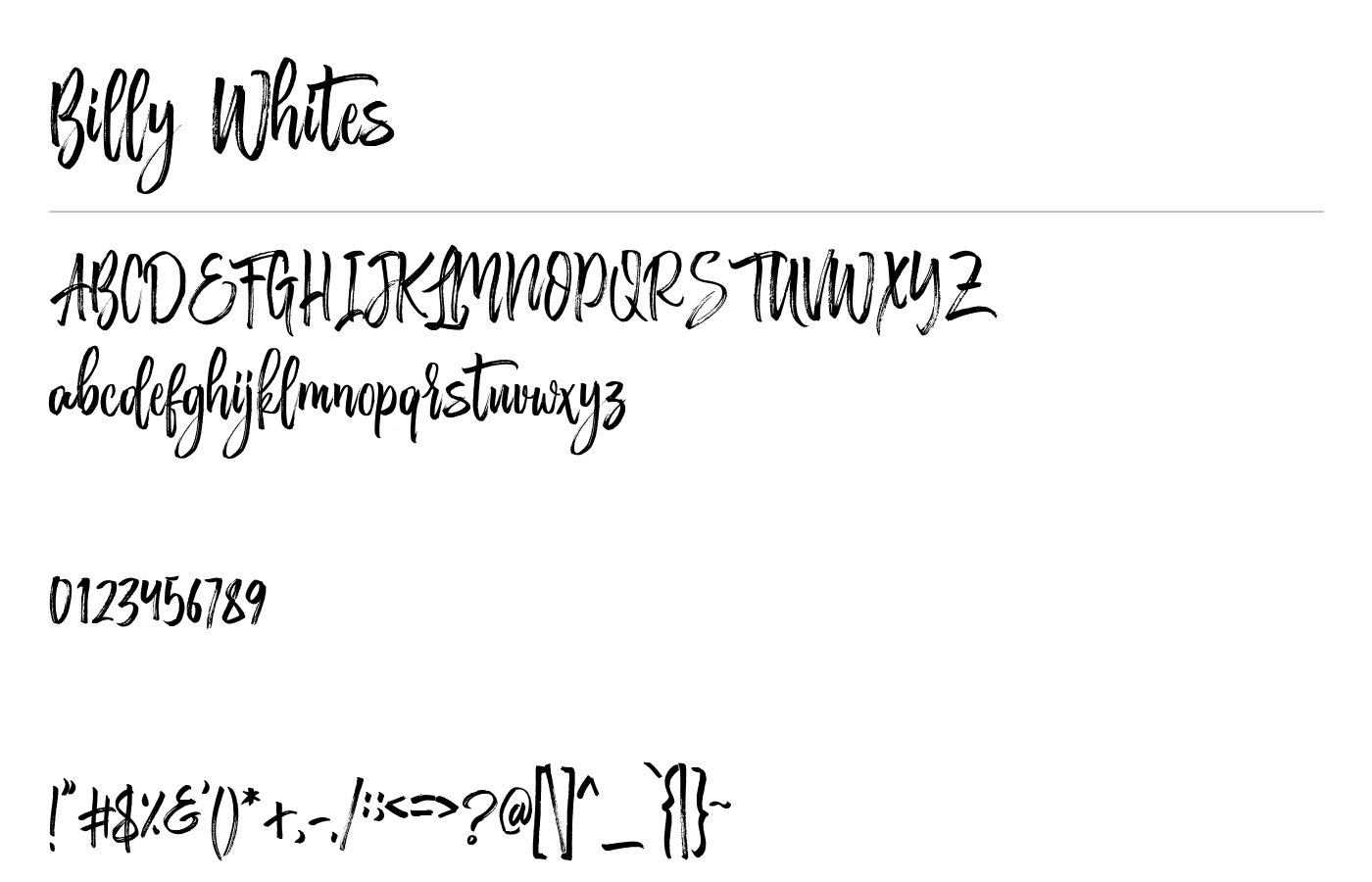 Billy Whites Font preview