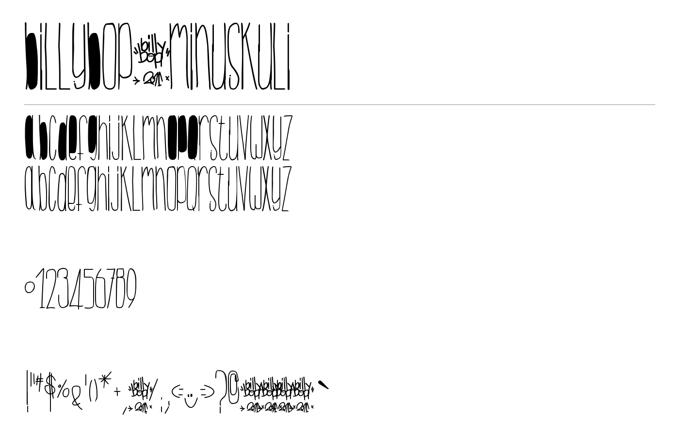 BillyBop_MinusKuli Font preview