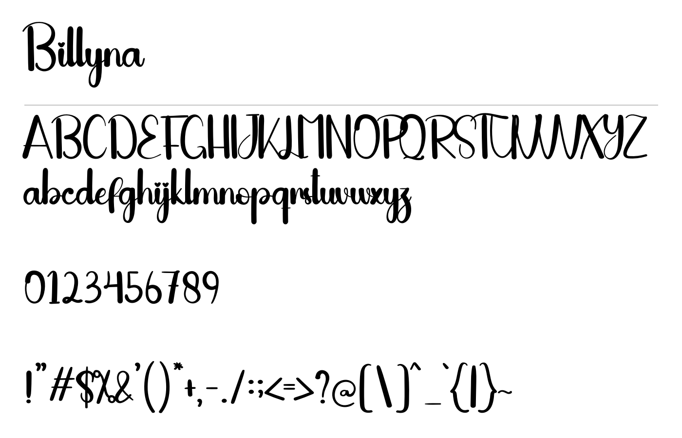 Billyna Font preview