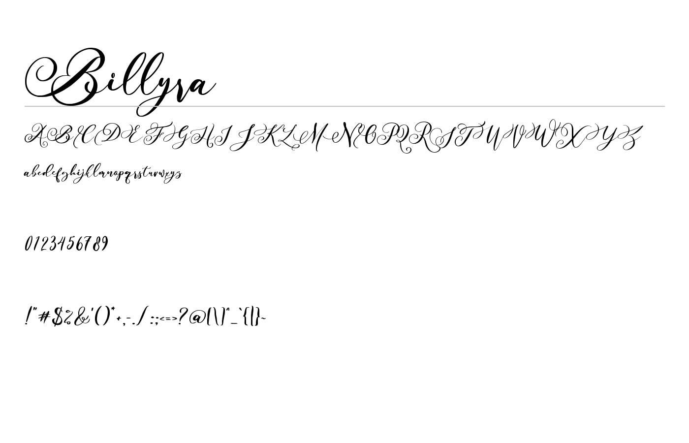 Billyra Font preview