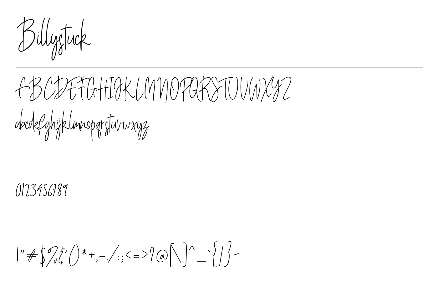 Billystuck Font preview