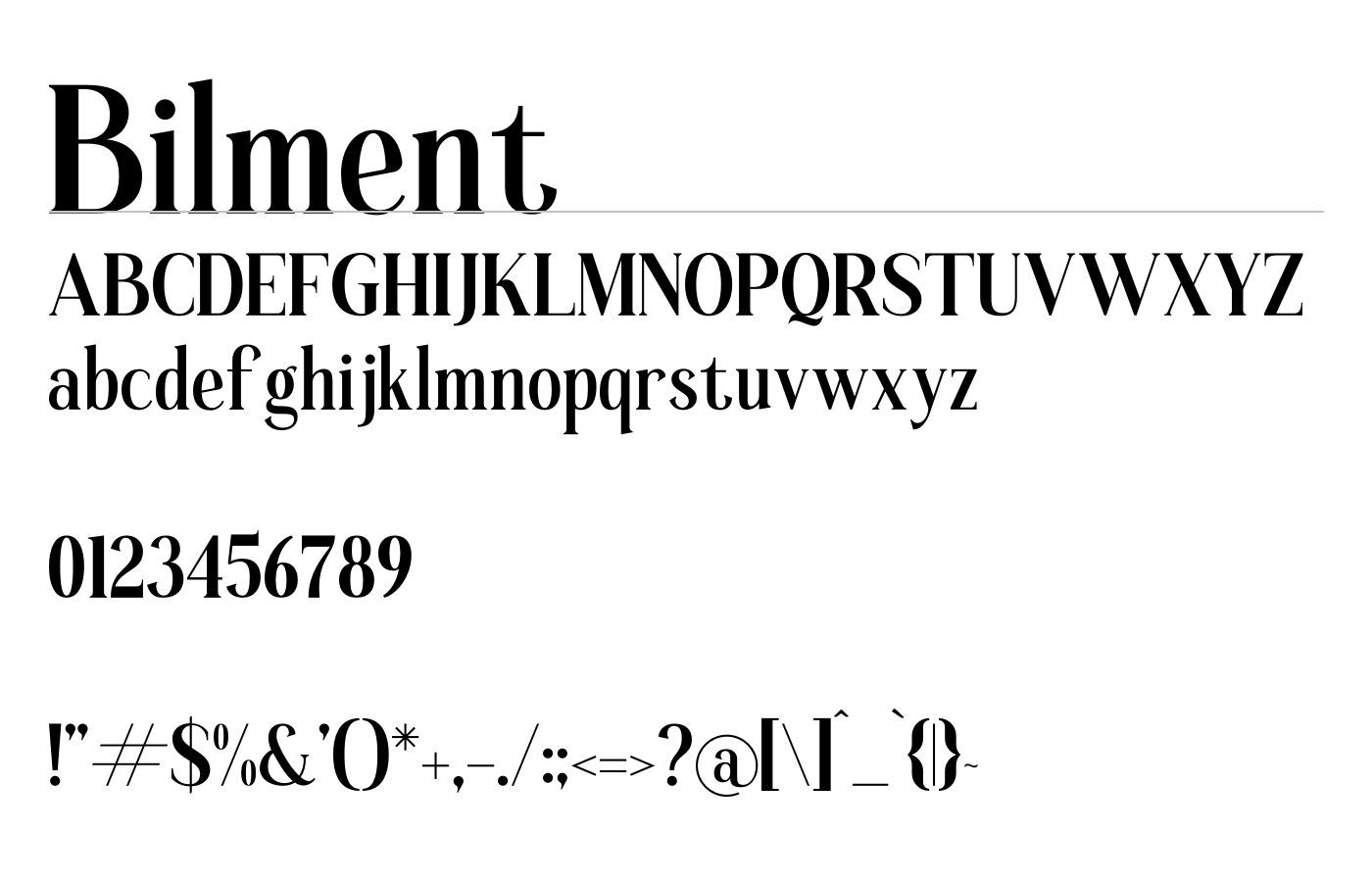 Bilment Font preview
