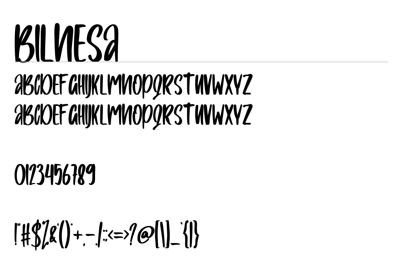 Bilnesa Font preview