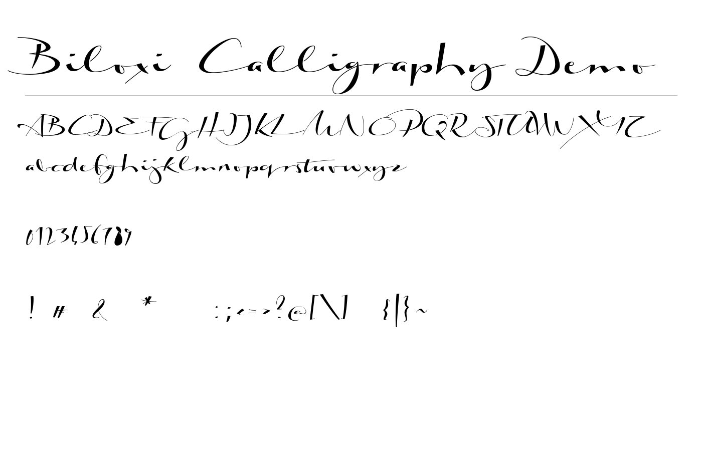 Biloxi Calligraphy Demo Font preview