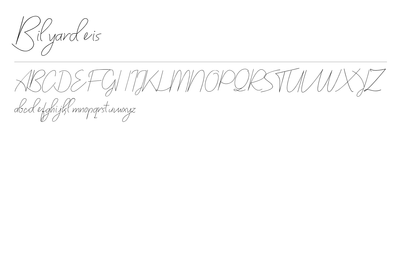 Bilyardeis Font preview