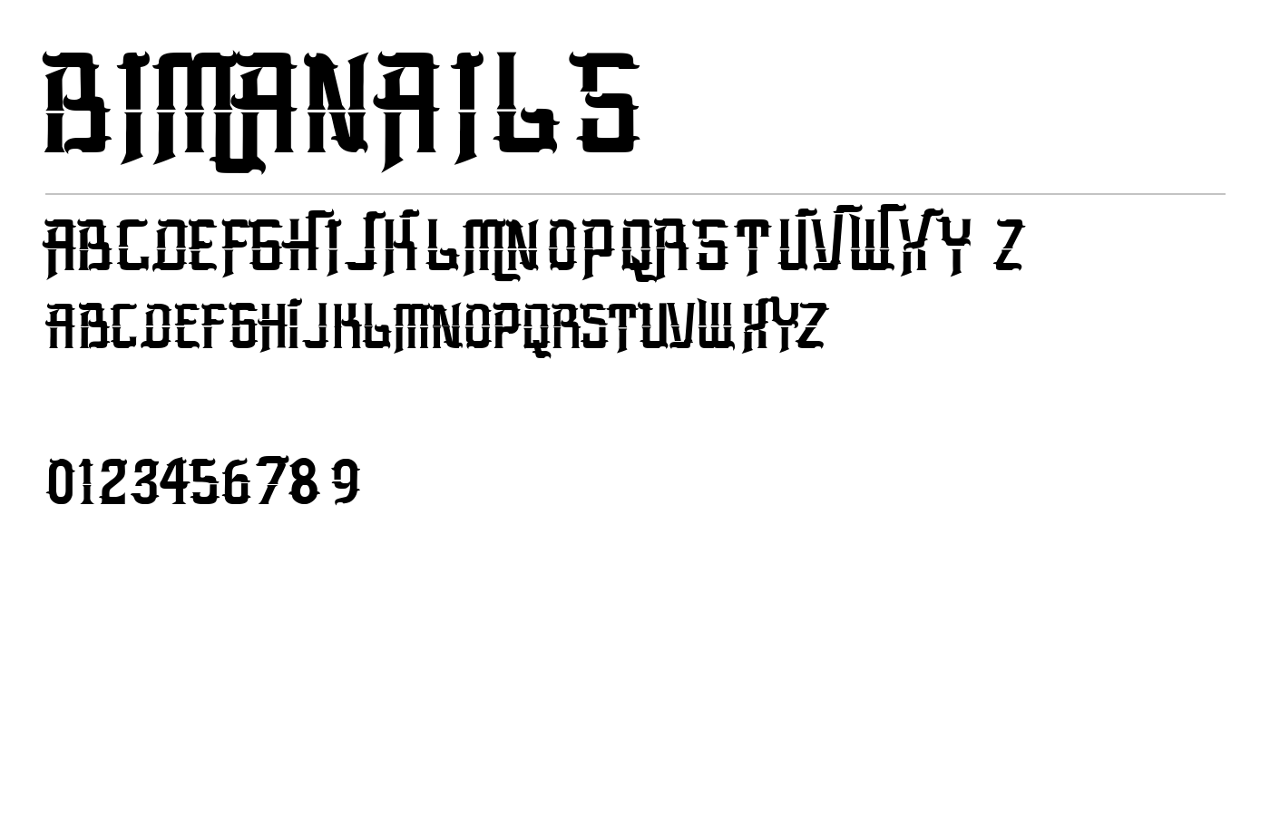 BIMANAILS Font preview