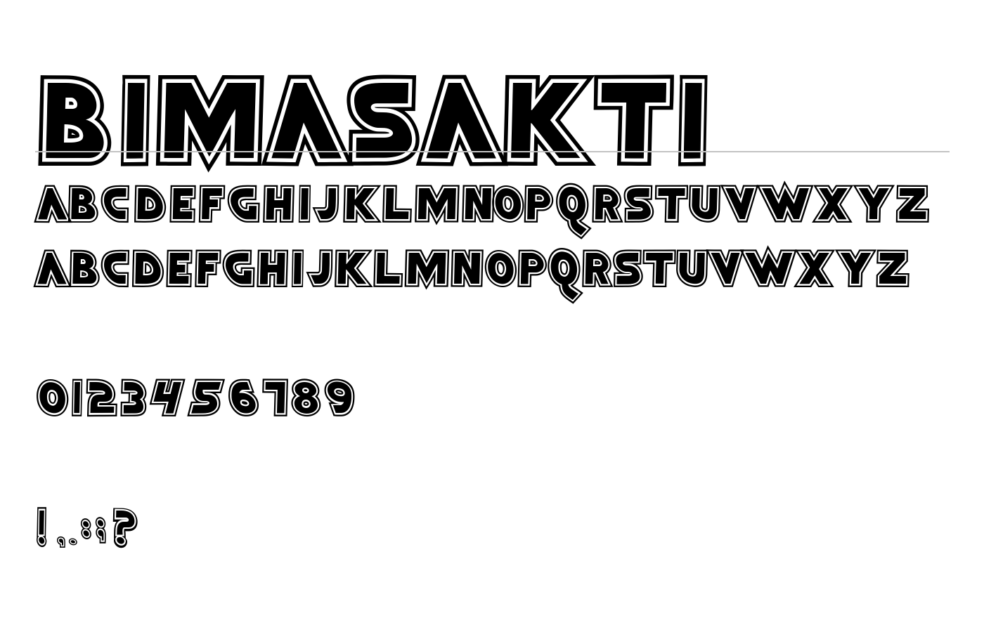Bimasakti Font preview