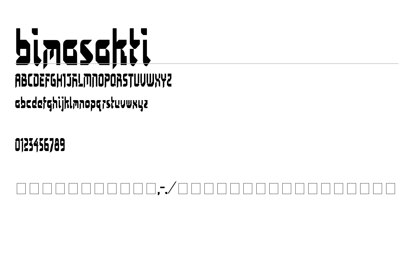 bimasakti Font preview