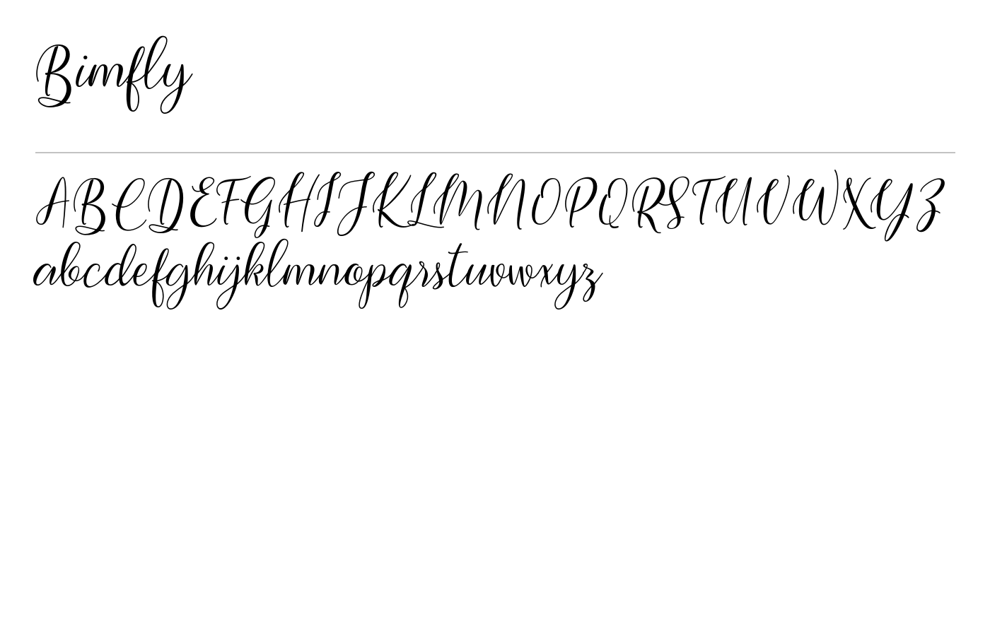 Bimfly Font preview