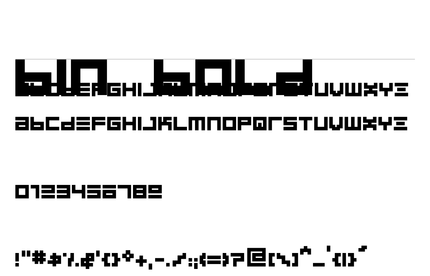 BIN Regular Font preview