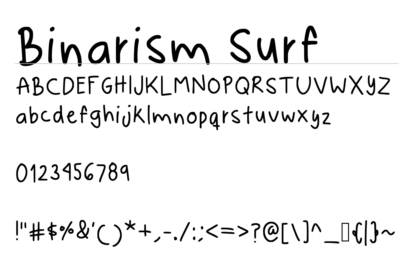 Binarism Surf Font preview