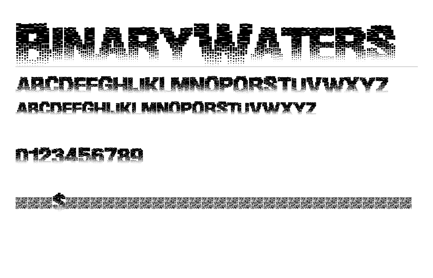 BinaryWaters Font preview