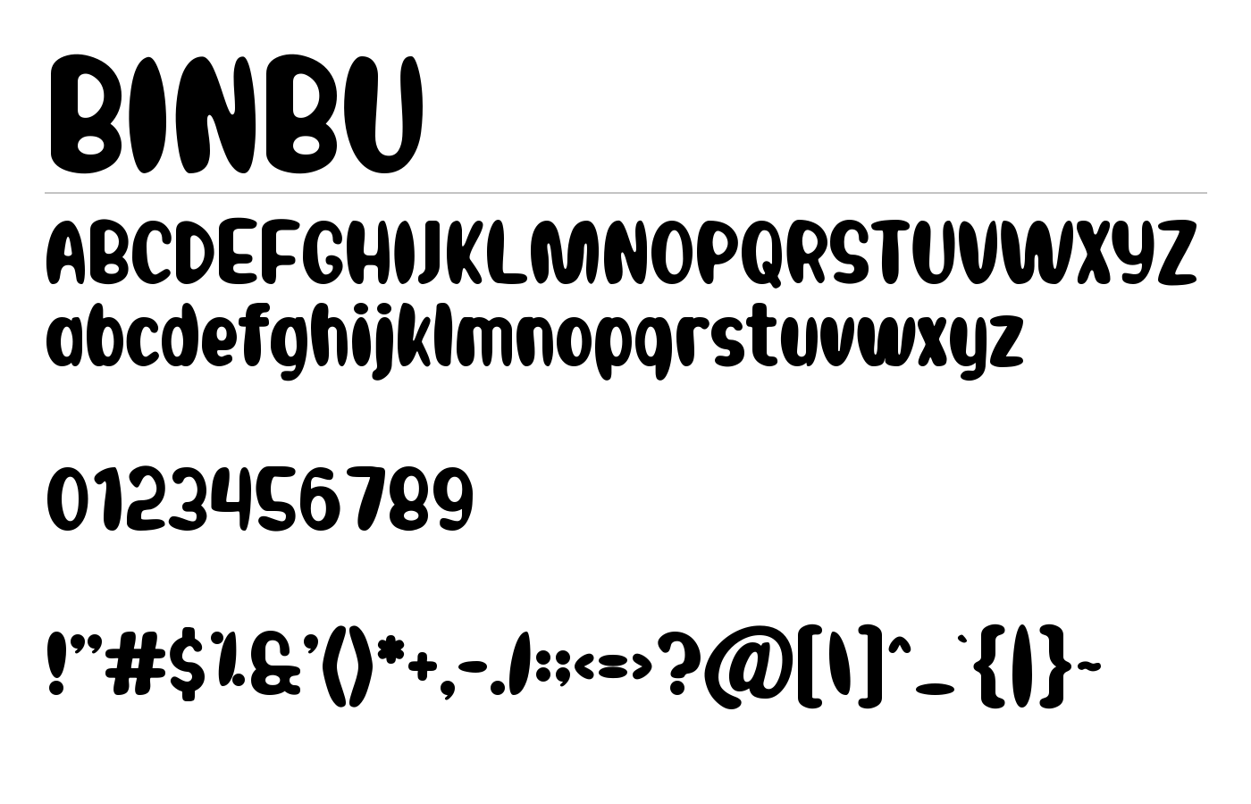 BINBU Font preview