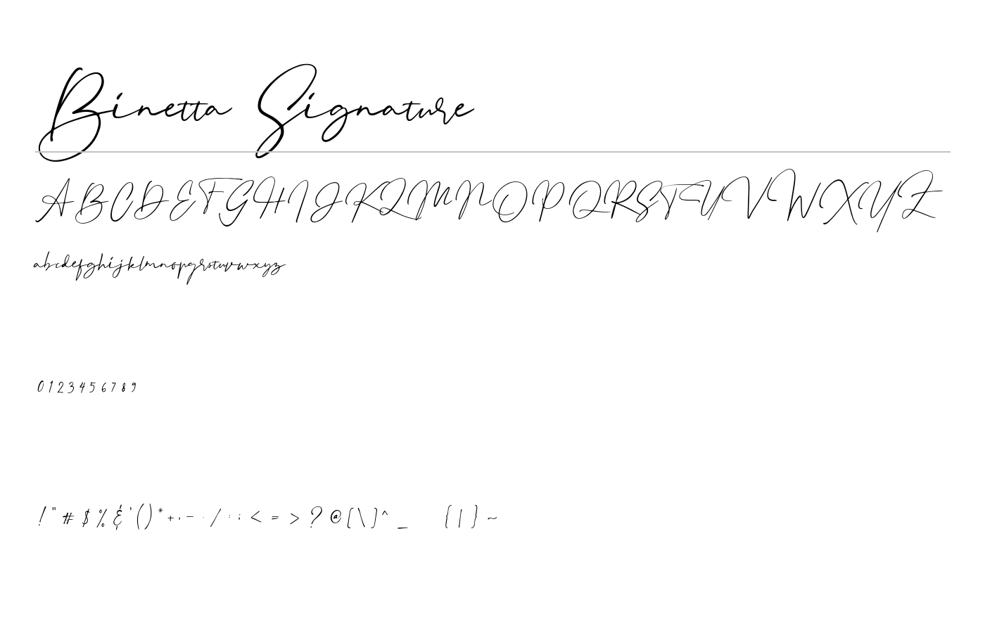 Binetta Signature Font preview