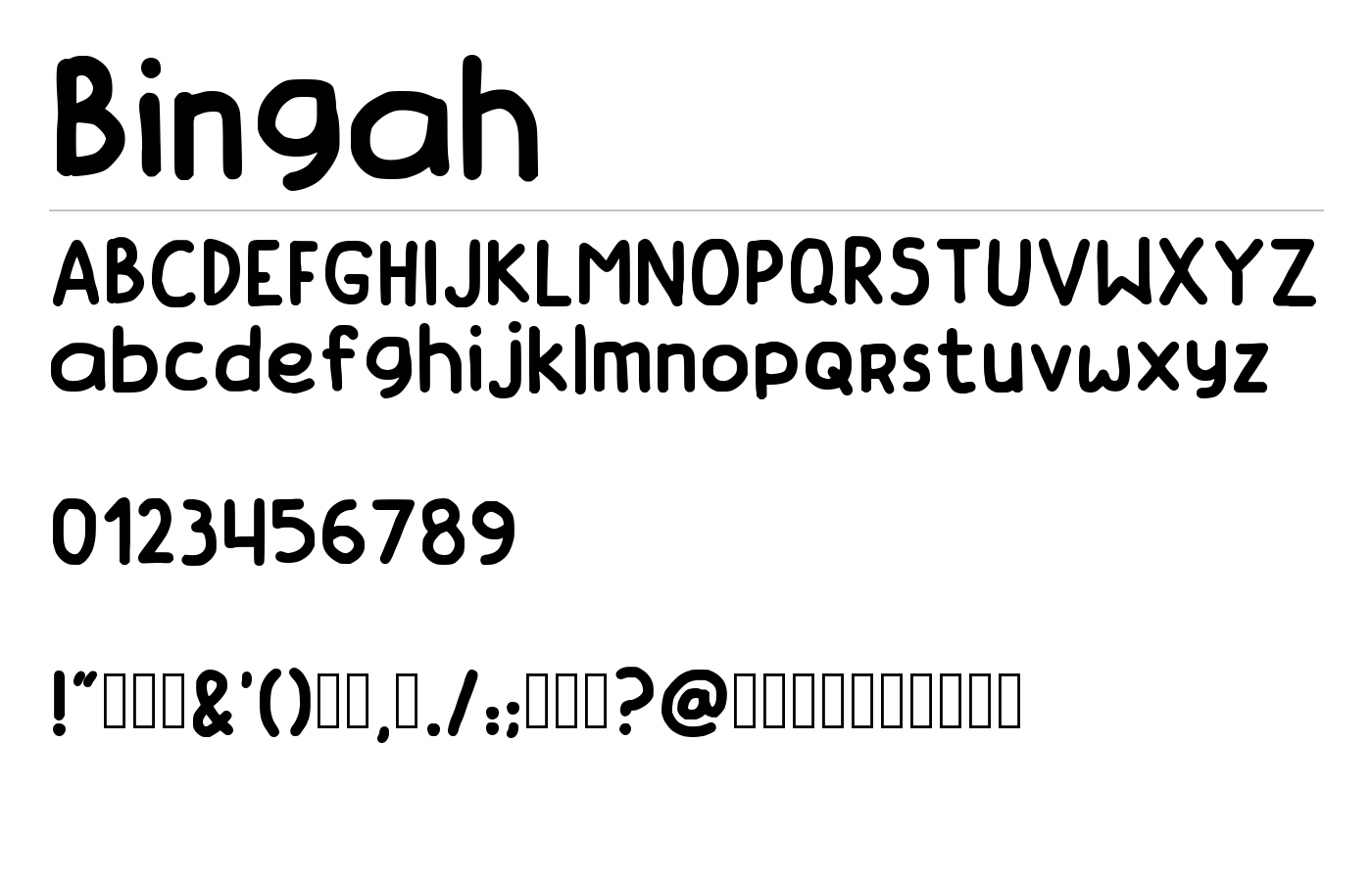 Bingah Font preview