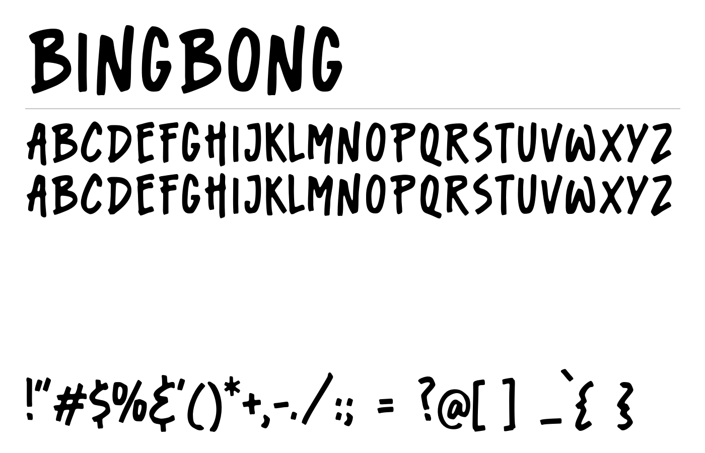 Bingbong Font preview