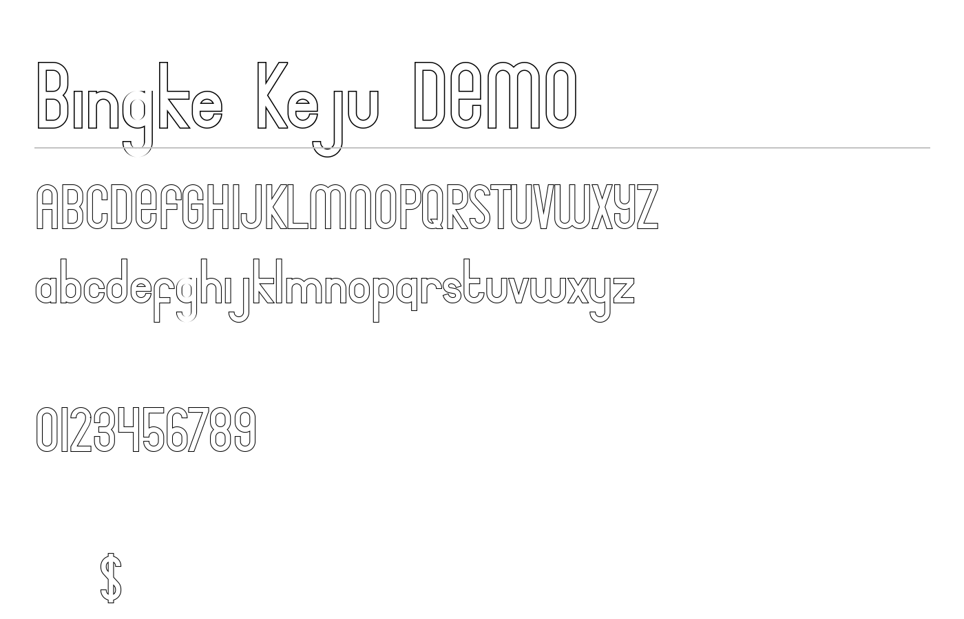 Bingke Keju DEMO Font preview
