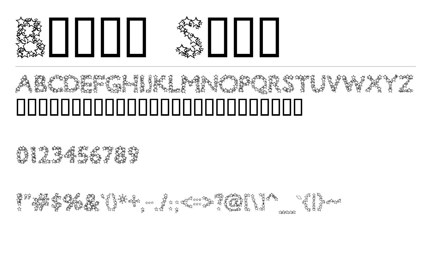 Bingo Star Font preview