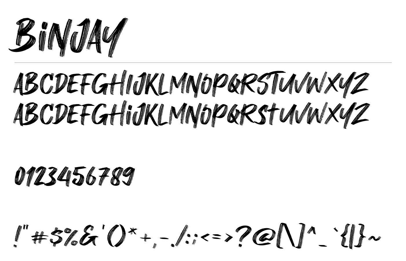 Binjay Font preview