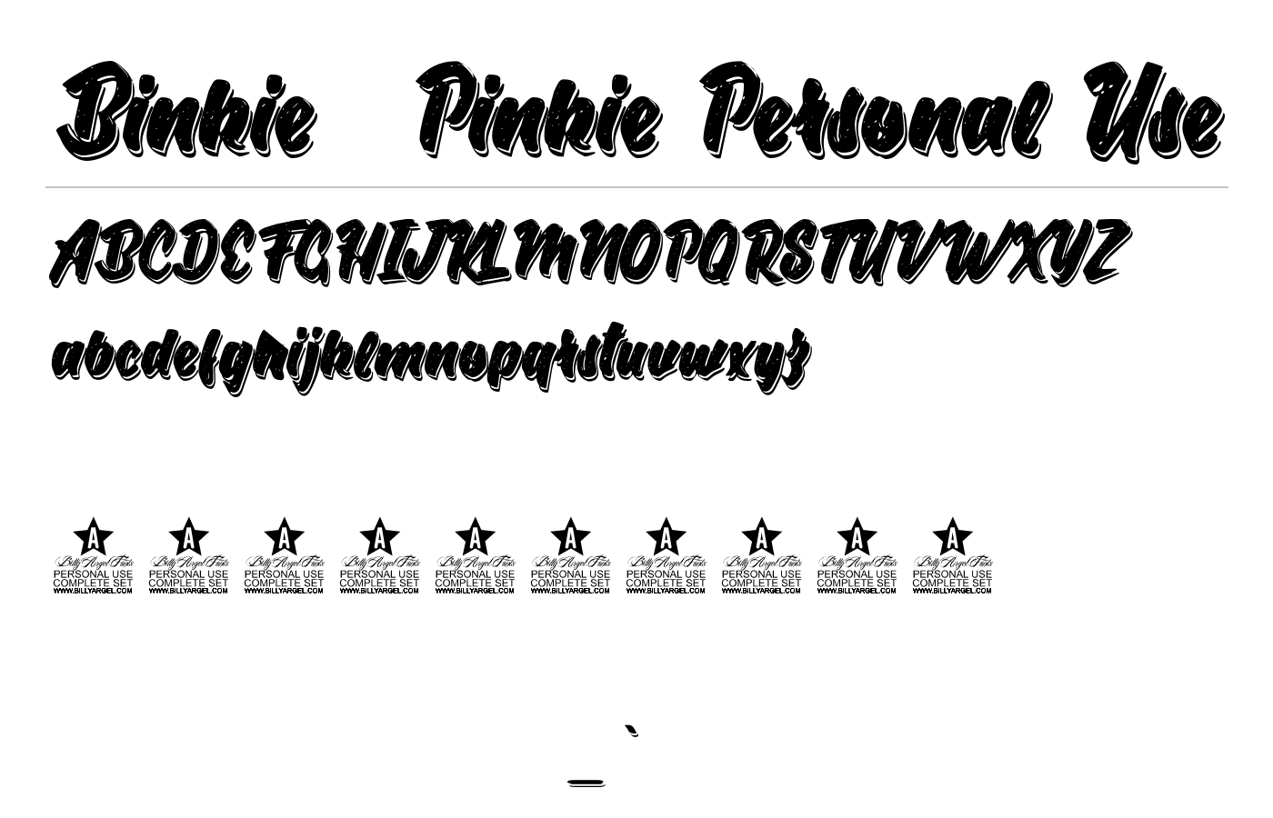 Binkie & Pinkie Personal Use Font preview