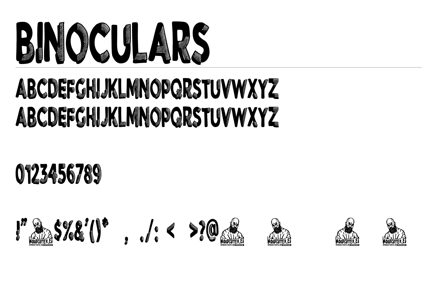 Binoculars Font preview