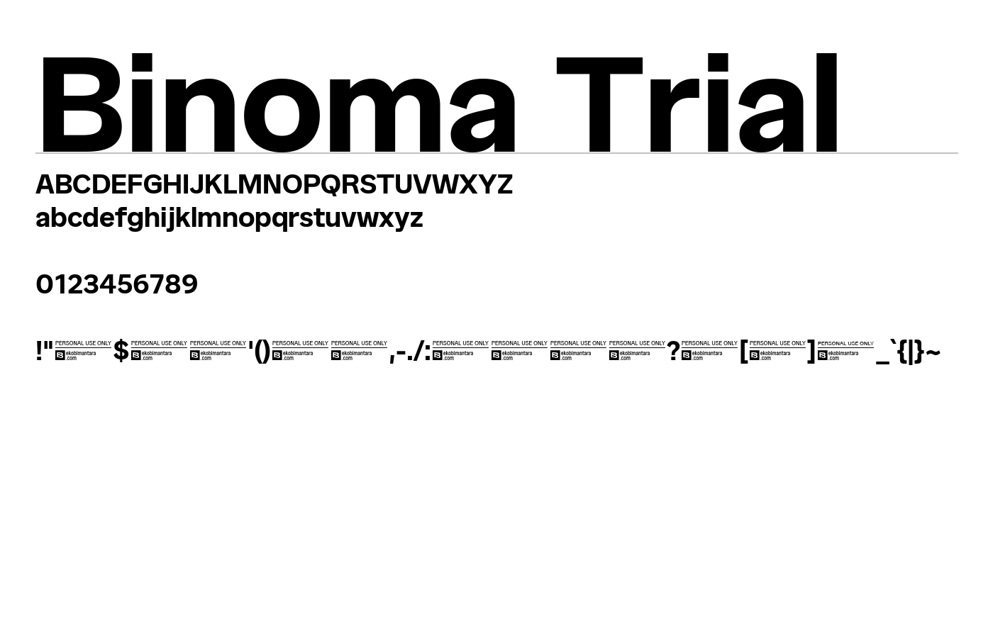 Binoma Trial Font preview