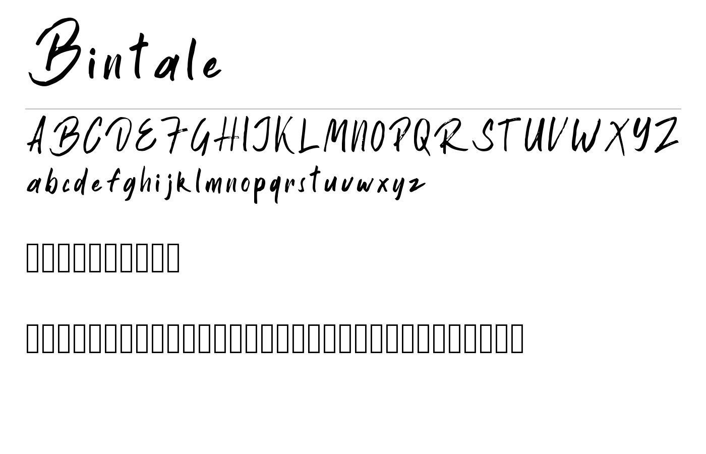 Bintale Font preview