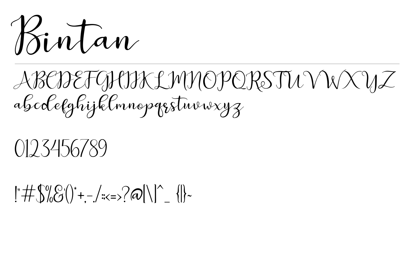 Bintan Font preview