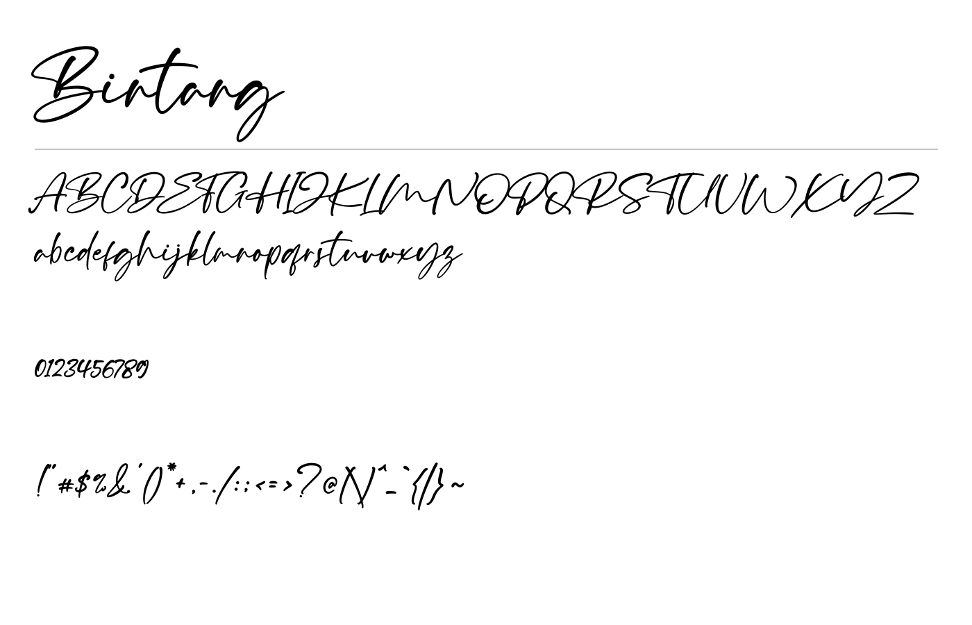 Bintang Font preview